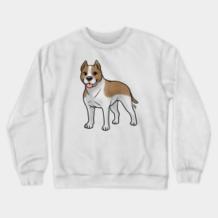 Dog - American Staffordshire Terrier - Cropped Tan and White Crewneck Sweatshirt